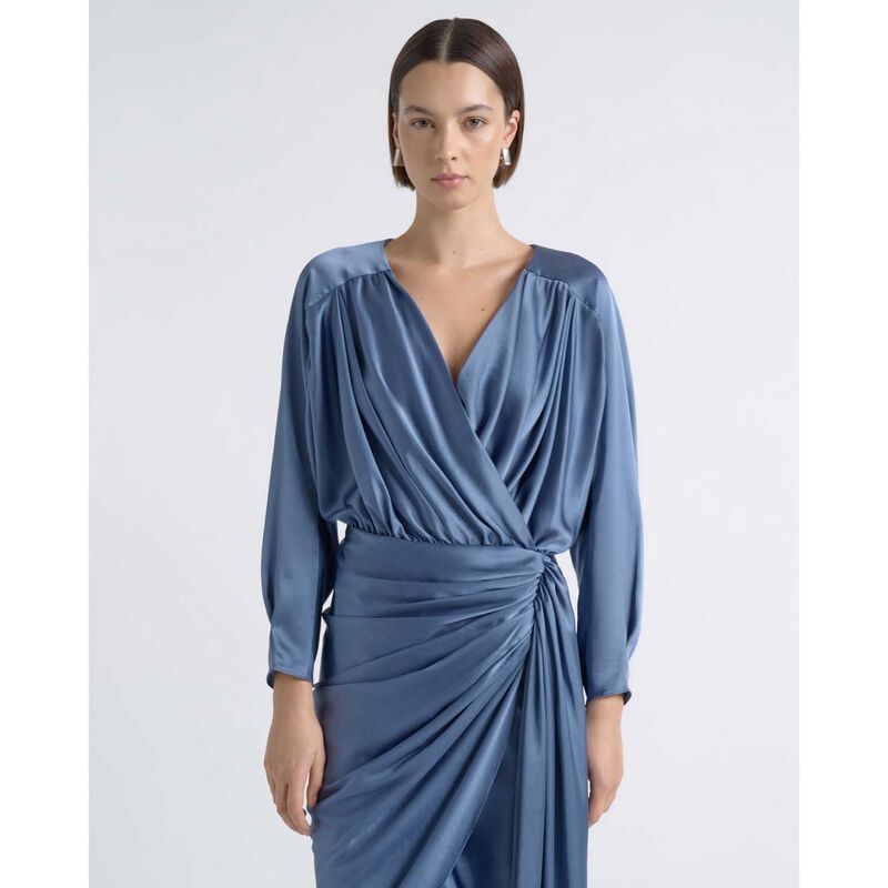 Cue Satin Drape Mini Dress image number 3